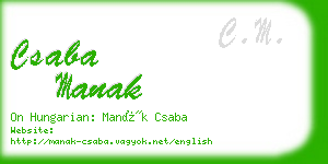 csaba manak business card